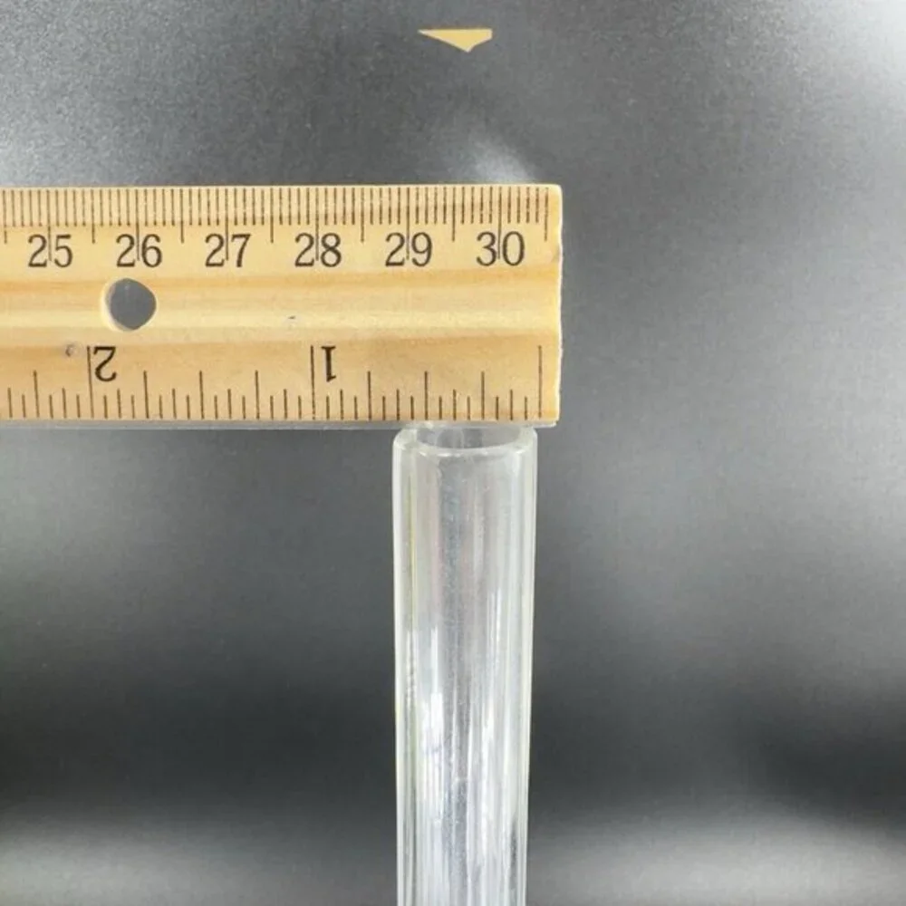 Vintage 1980s Clear‎ Tall Art Glass Vase Small Mouth Glass Vase Houseware Decor